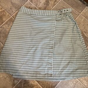 Brandy Melville Green Plaid Mini Skirt